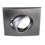 Foco basculante cuadrado empotrar 105mm, para Lámpara GU10/MR16, Níquel Mate, Cuero ó Titanio